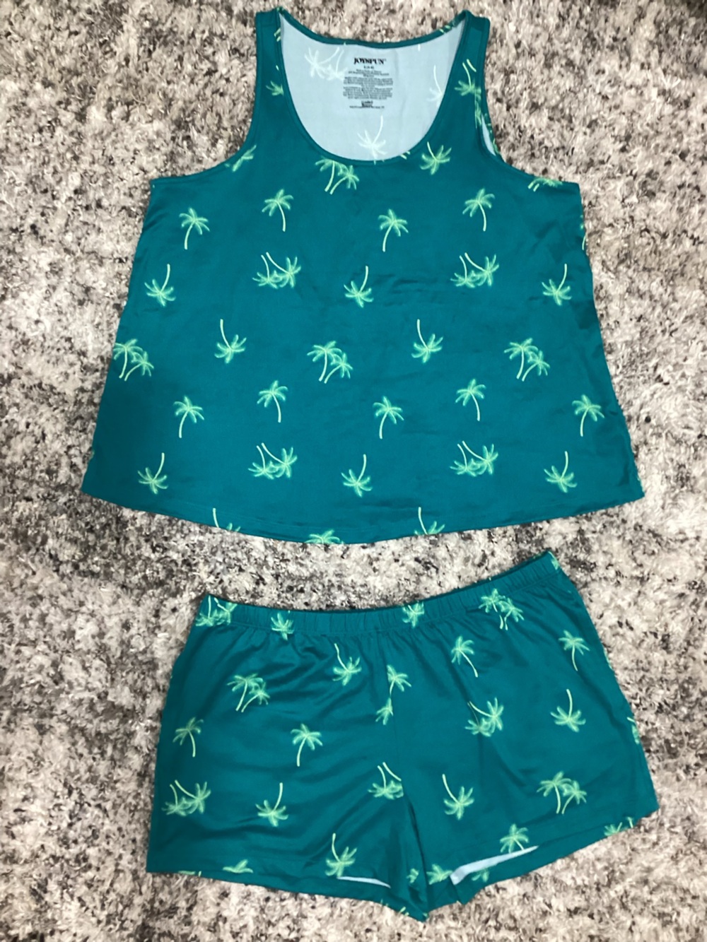 Women’s Teal Palm Tree Pajama Set